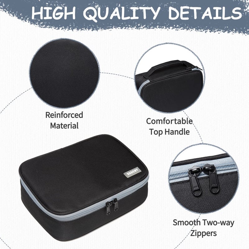 VASCHY Large Pencil Case, Art Color Pencils Pouch with Detachable Layers Multiple Zip Pockets for School Office Stationary Organization Black - Image 5